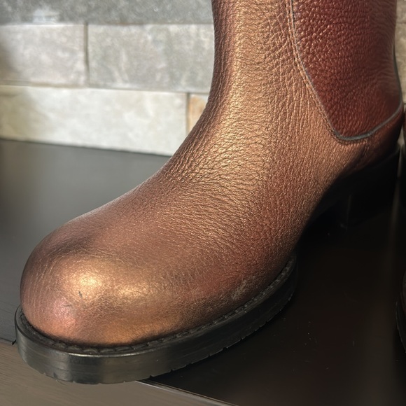 JIMMY CHOO Dondo Rosewood Grainy Calf Leather Biker Boots - Picture 10 of 12